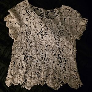 Elegant Cream Lace Women's Top
